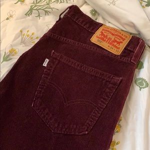 Levi Maroon Corduroy Pants